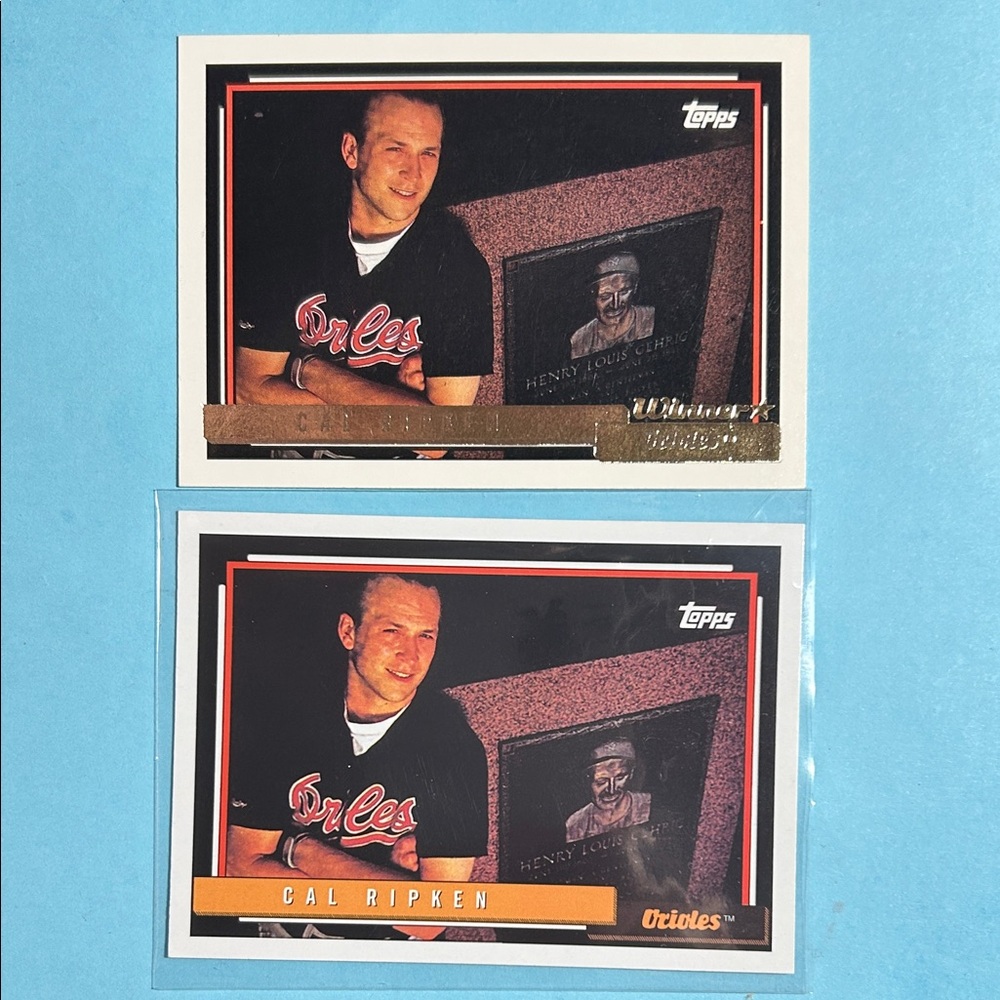 1992 Topps Cal Ripken Gold Winner Card + 2010 Topps ‘Cards your mom threw out